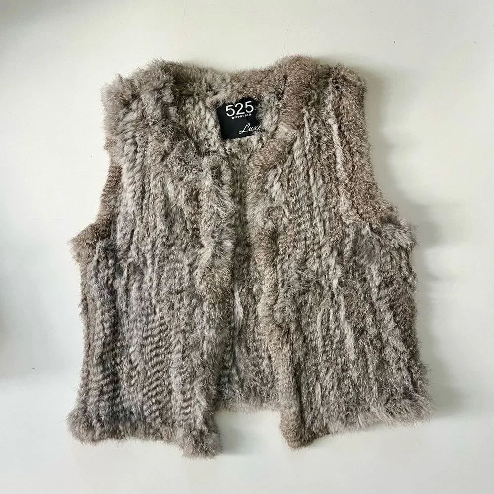 525 America Luxe Genuine Rabbit Fur Vest XS